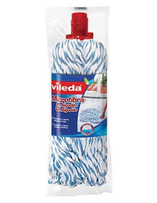Recarga Esfregona Microfibras e Algodão Vileda
