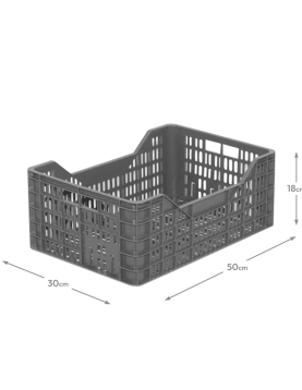 Caixa Contentora Plástica 50x30x18cm 22,8L Cinzenta