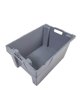 Caixa Logística Plástica Fechada 60x40x30cm 52L Cinza