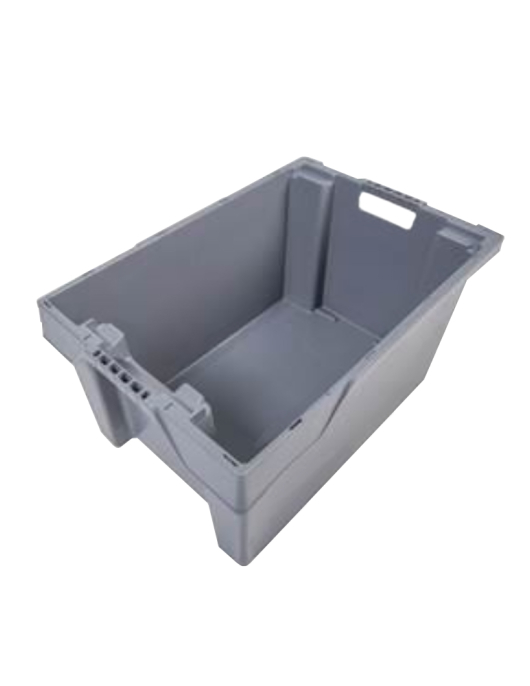 Caixa Logística Plástica Fechada 60x40x30cm 52L Cinza