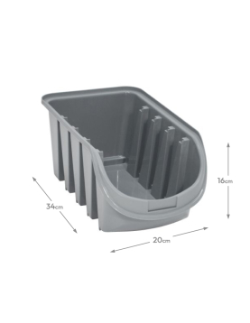 Caixa Logística Plástica Empilhável 34x20x16cm 7L Cinza