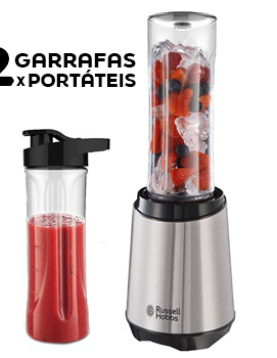 Liquidificador RUSSELL HOBBS Mix Go Steel 2 Garrafas 600ml