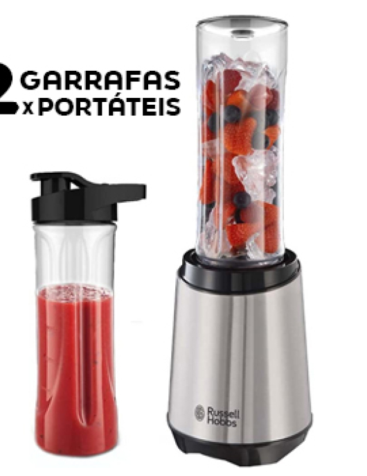 Liquidificador RUSSELL HOBBS Mix Go Steel 2 Garrafas 600ml