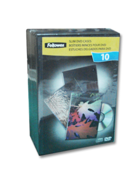 Caixa para CDs/DVDs Slim 7mm Preto Pack 10un