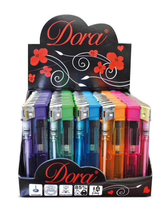 Isqueiro Dora Transparente Sortido 50un