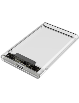 Caixa Disco Rígido USB 3.0 SATA SSD 2,5" Transparente