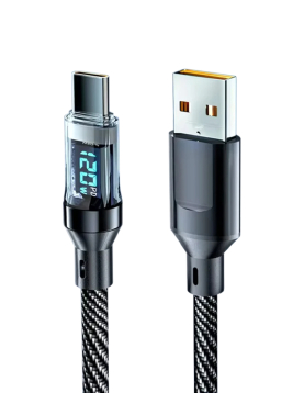 Cabo USB-A 3.0  PD 120W para USB-C com Display 1m