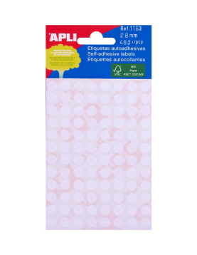 Etiquetas Redondas 08mm Branco Apli 1183 480un