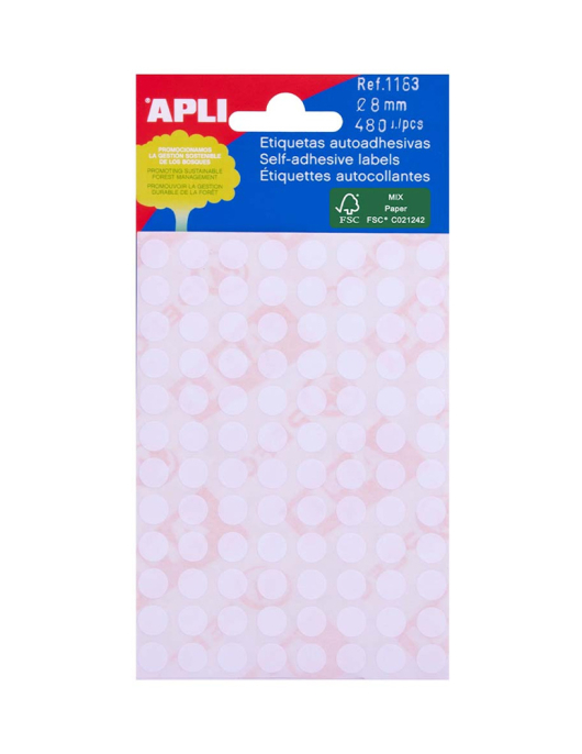 Etiquetas Redondas 08mm Branco Apli 1183 480un