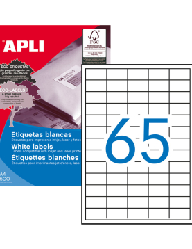 Etiquetas 038x021,2mm 500Fls A4 01776 Apli 32500un