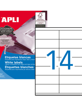 Etiquetas 105x040mm 500Fls A4 Apli 7000un