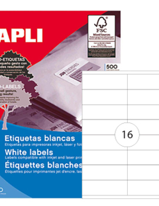 Etiquetas 105x035mm 500Fls A4 Apli 8000un
