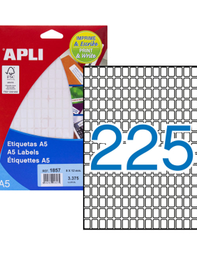 Etiquetas 008x012mm 15Fls A5 01857 Apli 3375un