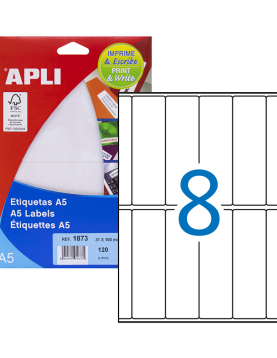 Etiquetas 031x100mm 15Fls A5 01873 Apli 120un