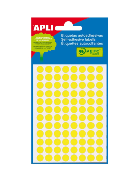 Etiquetas Redondas 08mm Amarelo Fluorescente Apli 288un