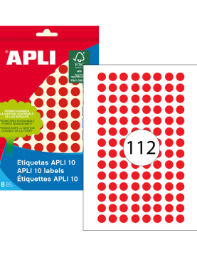 Etiquetas Redondas 10mm Vermelho 1008un
