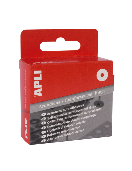 Reforços Autoadesivos APLI 13mm Dispensador Branco 500un