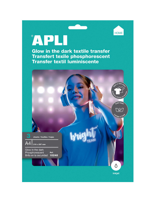 Papel Transfer T-Shirt InkJet A4 Apli Tec Escuros Brilho 3F
