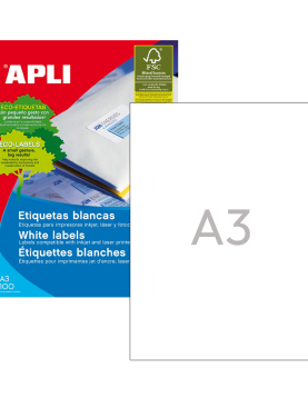 Etiquetas 297x420mm 100Fls A3 Apli 100un