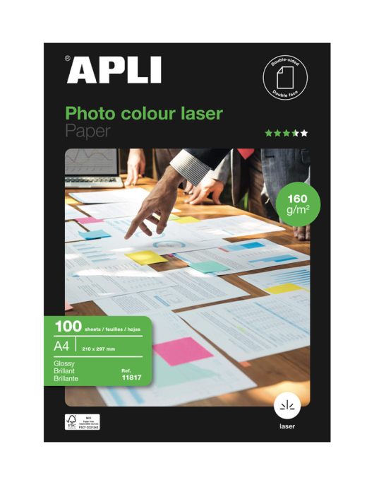 Papel A4 160g Fotográfico Brilhante Laser 100 Folhas
