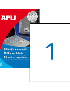 Etiquetas Resistentes 210x297mm 20Fls Poliester Mate 20un