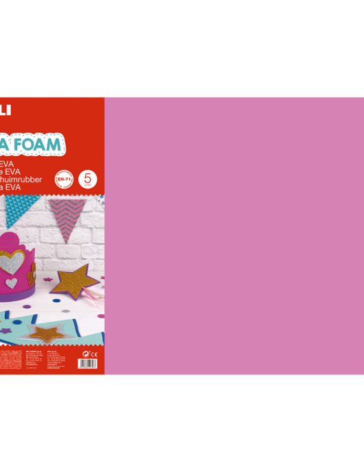 Placa de Goma EVA 40x60cm 2mm Rosa 5Fls