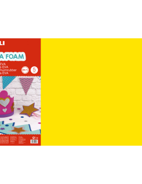 Placa de Goma EVA 40x60cm 2mm Amarelo 5Fls