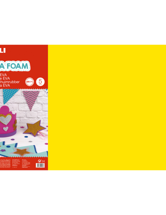 Placa de Goma EVA 40x60cm 2mm Amarelo 5Fls