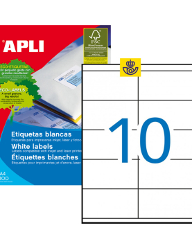 Etiquetas 105x057mm 100Fls A4 Apli 1000un