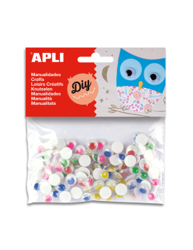 Olhinhos Redondos Apli Autocolantes Ø10mm Sortido 100un