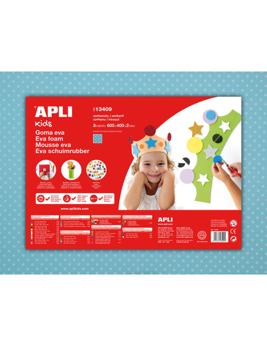 Placa de Goma EVA 40x60cm 2mm Azul Bolinhas 3Fls
