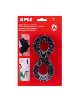 Fitas Velcro 20mmx1m Apli Preto