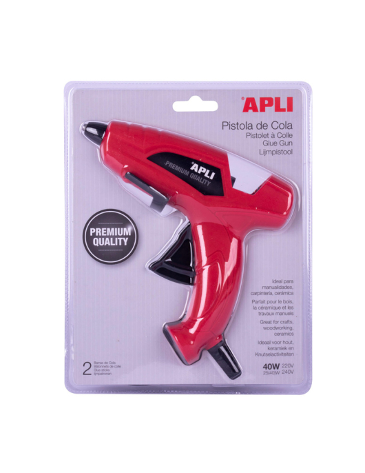 Pistola de Cola Quente Apli 40W  Ø 11 mm+ 2 Recargas