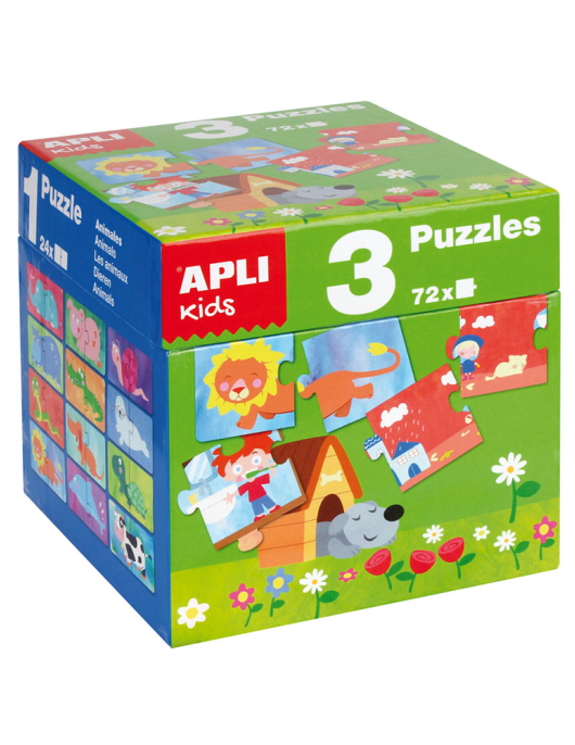 Jogo Puzzle Apli Formato Cubo 3x24 Peças