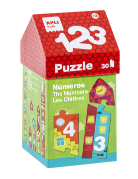 Jogo Puzzle Apli Casinha 1, 2, 3 Números 30 Peças