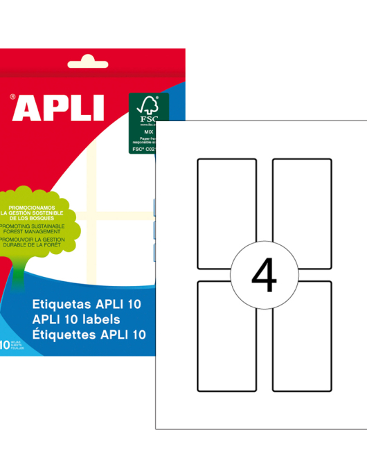 Etiquetas 040x075mm 10Fls A5 Apli 40un