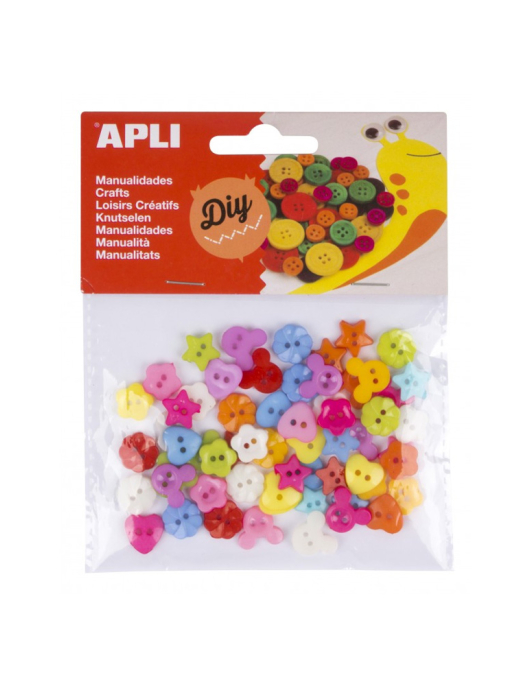 Botões Plásticos Apli Coloridos 12mm 60un
