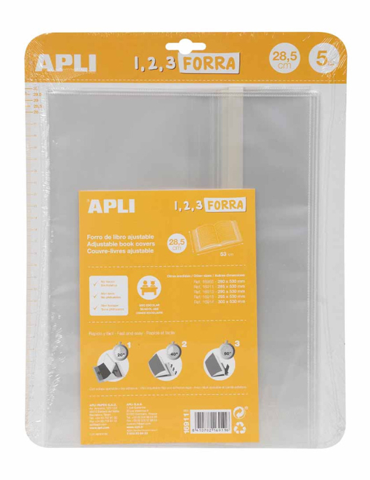 Forra Livros Ajustável 285x530mm 75mic Apli 5un
