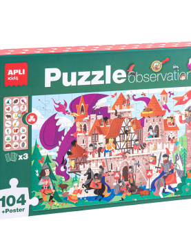 Jogo Educativo Puzzle Apli Observação do Castelo 104 Peças