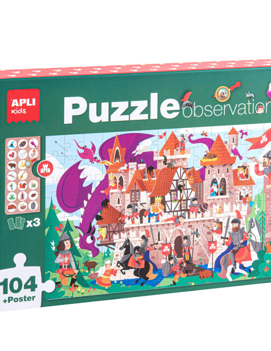 Jogo Educativo Puzzle Apli Observação do Castelo 104 Peças