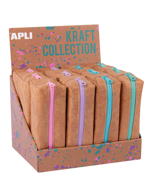 Estojo Kraft Apli com Fecho Sortido Expositor 12un
