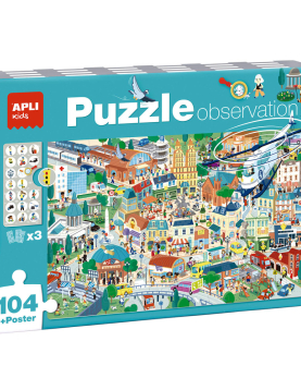 Jogo Educativo Puzzle Apli Observação da Cidade 104 Peças