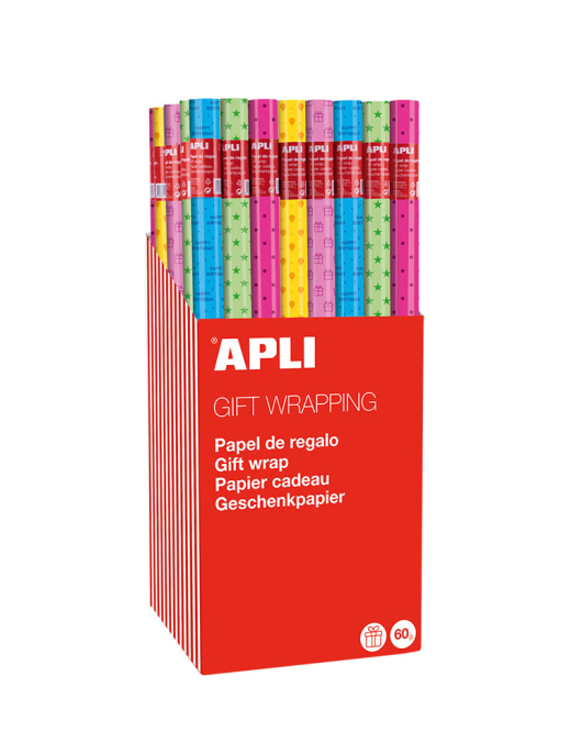 Papel Embrulho 70cmx2m Kraft Fun Expositor 55un