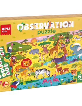 Jogo Educativo Puzzle Apli Observação da Selva 60 Peças