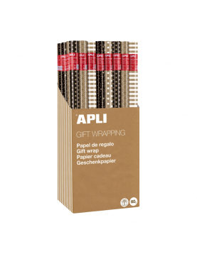 Papel Embrulho 70cmx2m Kraft Black & White Expositor 55un