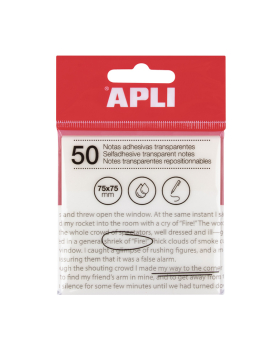 Bloco Notas Aderentes 075x075mm Film Apli Transparente 50Fls