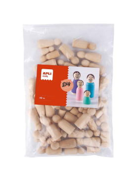 Bonecos Madeira (Manualidades) Apli Cor Natural 48un