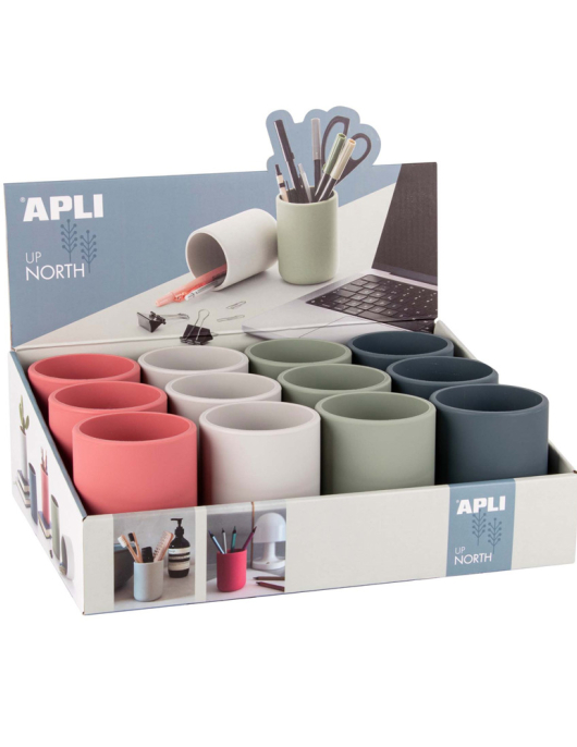 Porta Lápis Silicone Redondo Up North Apli Expositor 12un