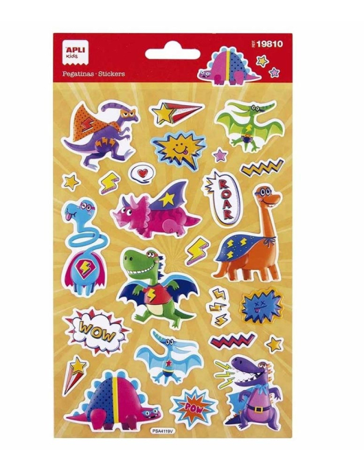 Autocolante Dinossauros Super-Heróis 1 Folha