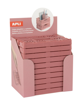Caixas Desmontáveis Apli Rosa Coral Expositor10un